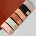 Leather cabinet pulls drawer handles with gold metal screws multi color set for furniture - Single Piece / Pink