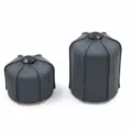 Outdoor Camping Flachgaspank Schutzhülle, dunkelgraue Lederhülle für Gaskartusche. - 230g Abdeckung / Dunstblau