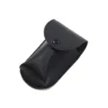 Black PU leather mouse storage bag protective pouch portable wireless mouse carrying case cover - Black