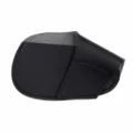 Black leather golf iron head cover protective sleeve with velcro closure for clubs. - Black