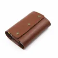 Leder Camping Gewuerztasche mit Flaeschchen, brauner tragbarer Wuerzmittel Organizer. - Braun