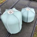 Light blue leather gas tank protective cover, outdoor camping fuel canister sleeve, water color - Sky Blue