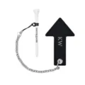 Golf tee and leather arrow marker holder set with anti-loss chain for golf practice. - Black