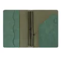 Couverture de carnet de notes vintage verte en cuir PU avec fentes cartes et élastiques. - A5 / Vert