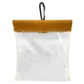 Borsa trasparente in PVC per tee da golf con chiusura in pelle e pratico moschettone resistente - Marrone
