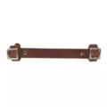 Premium leather folding bicycle carrying handle strap for portable cycling convenience. - Brown