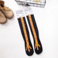 Funny chicken feet long socks cartoon animal knee high novelty cotton socks for women - One Size / Chicken Claw Mid-Calf