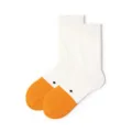 Cute funny duck head novelty cotton crew socks, white and orange casual socks for daily wear. - One Size / White