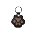 Cute Brown Leather Paw Print Pet Hair Storage Keychain Keepsake Bag Variant Model - Cat Paw - Black