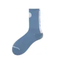Unisex cotton crew socks with stylish knit patterns and side stripes for streetwear. - One Size / Dark Blue Style