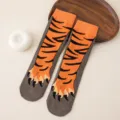 Funny tiger paw design mid-tube socks, creative autumn and winter warm novelty casual socks. - One Size / Tiger