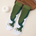 Green dinosaur claw mid-calf funny novelty socks for men and women cute casual cotton socks - One Size / Eagle