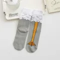 Cute funny duck feet mid-tube socks for autumn and winter, creative casual cotton socks. - Gray