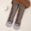 Funny novelty animal paw mid-calf socks, grey and brown creative cotton socks for autumn. - One Size / Bear