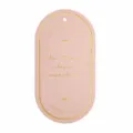 Oval PU Leather Bookmark Gold Stamping Key Tag Pink Page Marker Gift Study Accessory - 7.7x4cm / Nude Pink