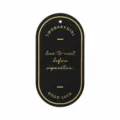 Marque-page ovale en cuir PU doré design élégant pendentif de clé noir et stylisé - 7.7x4cm / Noir
