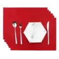 Tovaglietta in feltro rosso, tappetino da tavola assorbente e termoisolante per sala da pranzo. - Rosso