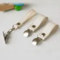 White leather stroller blanket clips metal pacifier clips baby carriage accessories - Off White