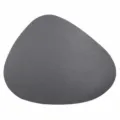 Irregular leather placemat heat-insulating oil-proof table mat for home and restaurant. - Dark Gray
