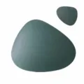 Dark green irregular oval placemat set, heat resistant dining table mat for home kitchen. - Dark Green
