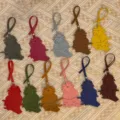 Saudi Arabia map leather hanging ornament set, colorful bag charm and stylish car pendant decor. - Pink