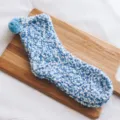 Cute fuzzy coral fleece socks detail view, soft warm winter floor sleep socks for women. - Mixed Blue