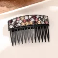 Peineta para el cabello con diamantes de imitación pasador lateral cristales brillantes accesorio decorativo - Multicolor