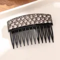 Peineta para el pelo con diamantes de imitación negra elegante accesorio de cristal brillante - Gris