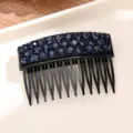 Peineta con diamantes de imitación azul oscuro para flequillo y cabello, elegante y antideslizante. - Azul marino