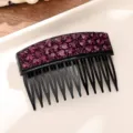 Peineta de pelo con pedreria purpura elegante pinza antideslizante para flequillo 7cm - Púrpura profundo