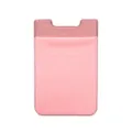 Tasca per carte di telefono adesiva in tessuto Lycra rosa, portafoglio elastico per retro. - Rosa