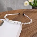 Diadema strass cristal retro estilo dulce aro de pelo accesorio brillante elegante para mujeres. - Blanco