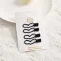 4pcs pinzas de pelo corazón negro bonitas horquillas de pico pato para flequillo dulce - Juego de 4 piezas Corazón / Negro