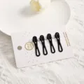 Pinzas de pelo de pico de pato de metal negro set de 4 accesorios bonitos para el peinado diario. - Conjunto Joyería 4 Piezas Lazo / Negro