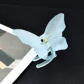 Pinza para el pelo de mariposa azul mate acrílico color sólido accesorios para mujer - Azul