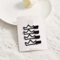 Conjunto de cuatro horquillas de corona negra, pinzas de pico de pato dulces para flequillo. - Conjunto de 4 Piezas de Corona / Negro