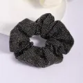 Coletero de pelo con strass negro brillante soporte para coleta accesorio de moda - Negro Gunmetal con Strass