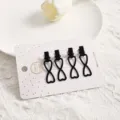 Juego de 4 pinzas para el cabello de corazón negro pinzas de pico de pato dulces. - Conjunto de 4 Piezas Lazo / Negro