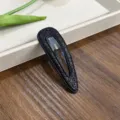 Pinza de pelo negra con brillantina horquilla bonita elegante accesorios para mujeres niñas - Gota de Agua Hueca / Negro