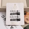 Lot de 4 pinces à cheveux à pois noirs et blancs, jolies pinces bec de canard pour filles. - Ensemble 4 Pièces Rectangle / 4 Pièces/Paquet