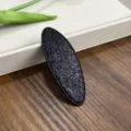 Pinza para el pelo ovalada negra con purpurina para mujer, accesorio elegante de uso diario. - Ovalado / Negro