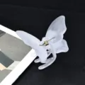 Frosted acrylic butterfly hair claw clip, translucent white hair accessory for women styling. - Jade White