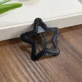 Pinza de pelo de estrella con purpurina negra, horquilla bonita para mujeres y niñas. - Estrella de cinco puntas / Negro