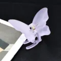 Frosted acrylic butterfly hair claw clip, cute sweet hairpin for daily styling and half updos. - Purple