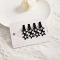 Black star hair clips four piece set sweet cute duckbill hairpin for women girls daily styling. - Pentagram 4-Piece Set / Black