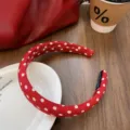 Diadema de esponja de lunares rojos estilo Hong Kong retro accesorio para el cabello - 3cm / Rojo