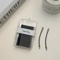 Boxed black bobby pins and U-shaped hair clips set in a transparent plastic storage case. - Arc Clip / 40 Pieces 6cm / Black