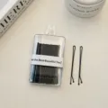 Black hair bobby pins set in transparent storage box, daily styling hair accessories. - Bobby Pin / 40 Pieces 6cm / Black