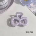 Pince à cheveux violette en résine 7 cm, jolie griffe géométrique nœud pour femmes et quotidien. - 7cm / 4# Pince Nœud Violette