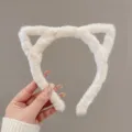 Serre-tête oreilles de chat en peluche blanche pour lavage de visage, doux et mignon. - 5# Bandeau Oreilles de Chat en Peluche Blanc Cassé
